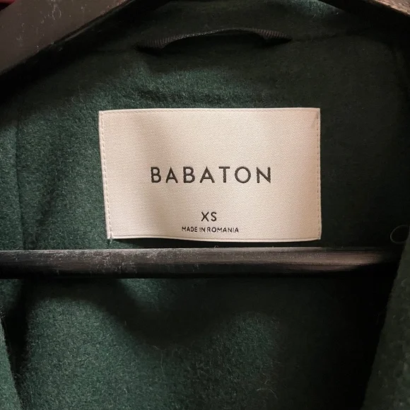 Aritzia Babaton Women's Emerald Green Wool Coat - Picture 2 of 5